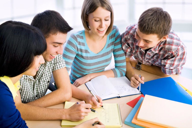 Students studying together